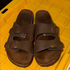 Brown Double Strap Sandals